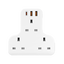 Bazic GoPort Trio Multi Port Wall Charger - USB-C / USB-A / White