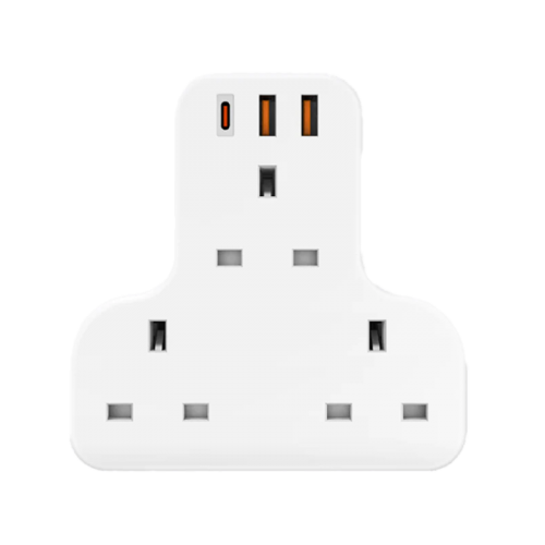 Bazic GoPort Trio Multi Port Wall Charger - USB-C / USB-A / White