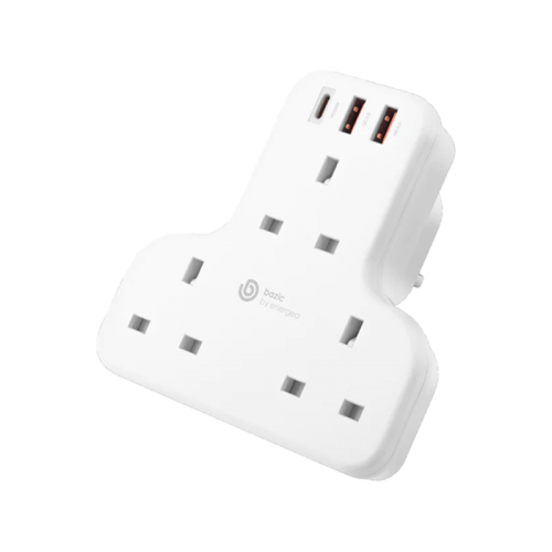 Bazic GoPort Trio Multi Port Wall Charger - USB-C / USB-A / White