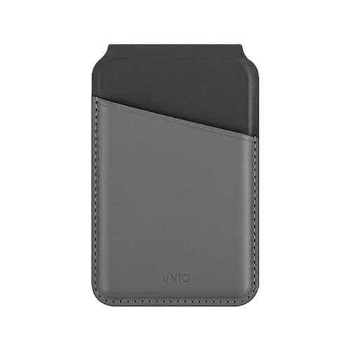 UNIQ LYDEN DS RFID-BLOCKING MAGNETIC CARD HOLDER WITH STAND - CHARCOAL (RHINO GREY/BLACK)
