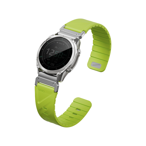 Uniq Fluo Magnetic Smart Watch Strap with Removable Connector For Garmin Watch 26mm Lug - Dark Lime