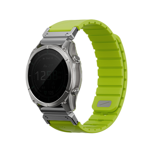 Uniq Fluo Magnetic Smart Watch Strap with Removable Connector For Garmin Watch 26mm Lug - Dark Lime