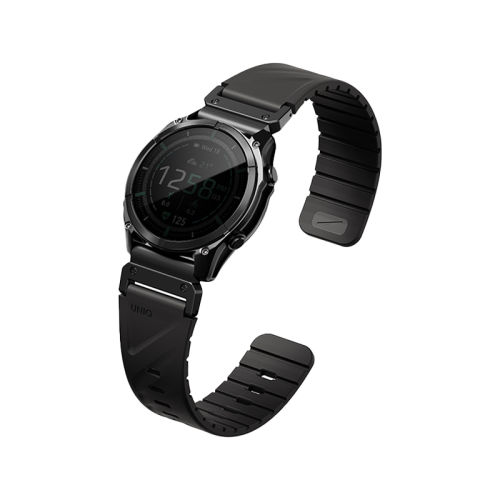 Uniq Fluo Magnetic Smart Watch Strap with Removable Connector For Garmin Watch 26mm Lug - Midnight Black