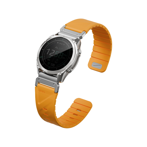 Uniq Fluo Magnetic Smart Watch Strap with Removable Connector For Garmin Watch 26mm Lug - Pale Orange