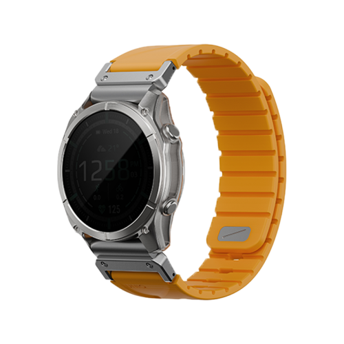Uniq Fluo Magnetic Smart Watch Strap with Removable Connector For Garmin Watch 26mm Lug - Pale Orange