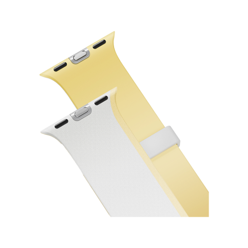 Uniq Revix IV Reversible Magnetic Strap For Apple Watch 42/41/40mm - White/ Butter Yellow