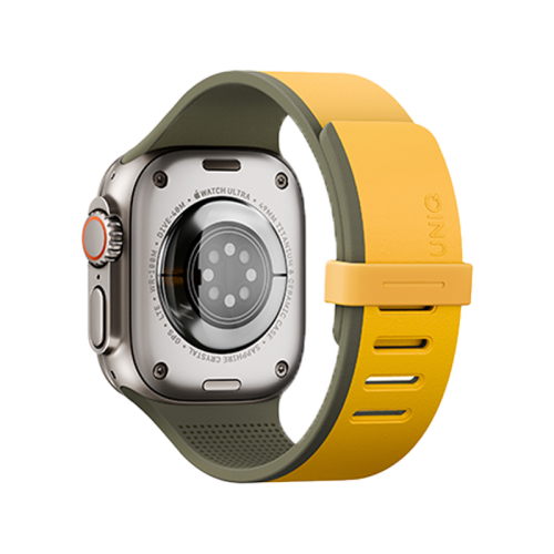 Uniq Revix IV Reversible Magnetic Strap For Apple Watch 49/46/45/44mm - Canary Yellow/ Deep Forest