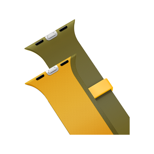 Uniq Revix IV Reversible Magnetic Strap For Apple Watch 49/46/45/44mm - Canary Yellow/ Deep Forest