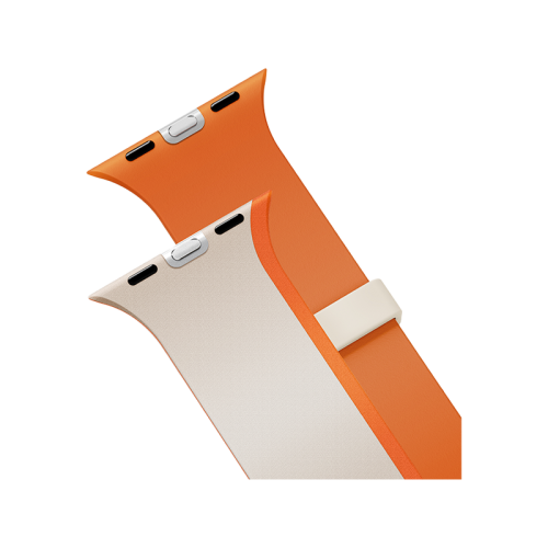 Uniq Revix IV Reversible Magnetic Strap For Apple Watch 49/46/45/44mm - Clay/ Volt Orange
