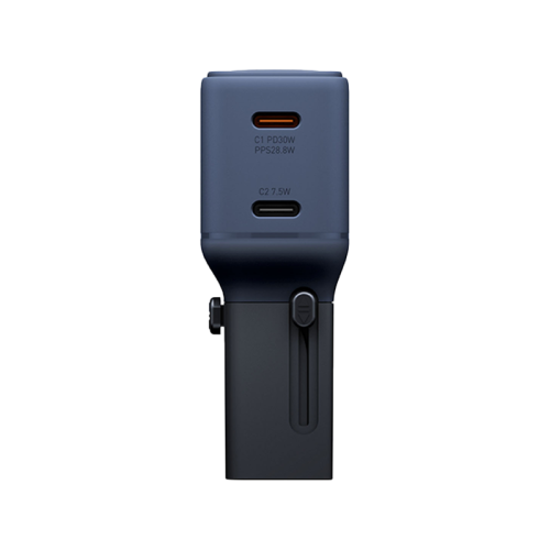 Energea TravelGo Adapter 30 2-Port USB-C 30W PD Travel Adapter - Indigo Blue