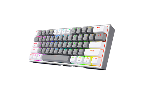 Redragon FIZZ PRO K616GW-RGB 3-Mode Mechanical Gaming Keyboard - Grey/White