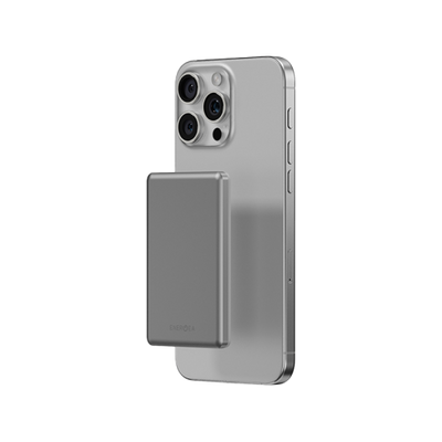 Energea AluPac Mini Aluminum MagSafe Power Bank - 5000mAh / USB-C / Natural Titanium