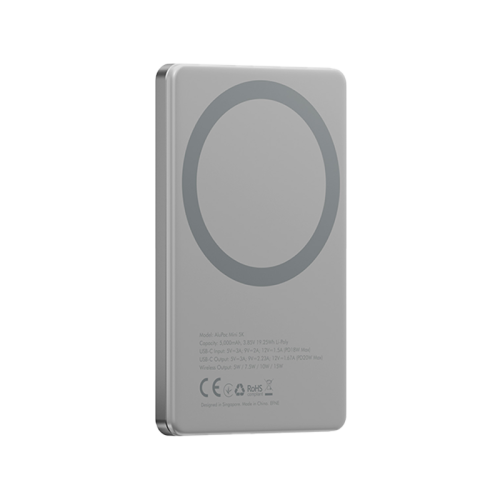 Energea AluPac Mini Aluminum MagSafe Power Bank - 5000mAh / USB-C / Natural Titanium