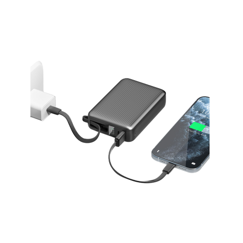 Energea Integra Ultra 45 Power Bank With Build in USB-C Cable - 20000mAh / Gunmetal