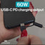 Engage Magnetic C To C Cable 60W W/Lightning Adapter(27W) (Black)(8954526522355)
