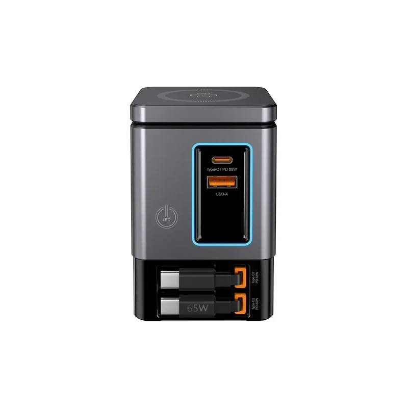 Xpower Gan Magsafe Dual Cable Charging Tower - 105W / Grey