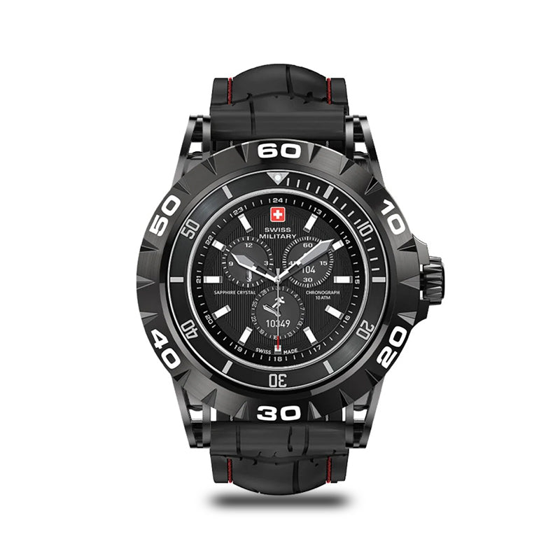 Swiss Military Dom 2 Black face with Black Silicon Strap - Smart Watch Smart Watches