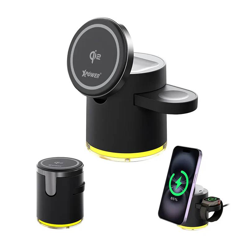 Xpower 5-in-1 Foldable Magsafe Wireless Charging Stand - 15W / Black