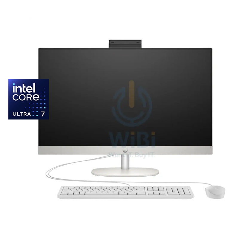 كمبيوتر مكتبي إتش بي 24-CR2042NE الكل في واحد AI PC، معالج ألترا 7 255U، ذاكرة وصول عشوائي 8 جيجابايت، قرص حالة صلبة NVMe M.2 بسعة 512 جيجابايت، شاشة لمس مقاس 23.8 بوصة FHD، ضمان سنة واحدة، باللون الأبيض الصدفي