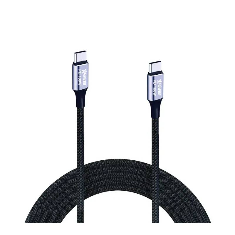 XPower OE100 USB-C Magnetic Absorption Zinc Alloy Sync & Charge Cable - 100W / 1 Meter / Gray