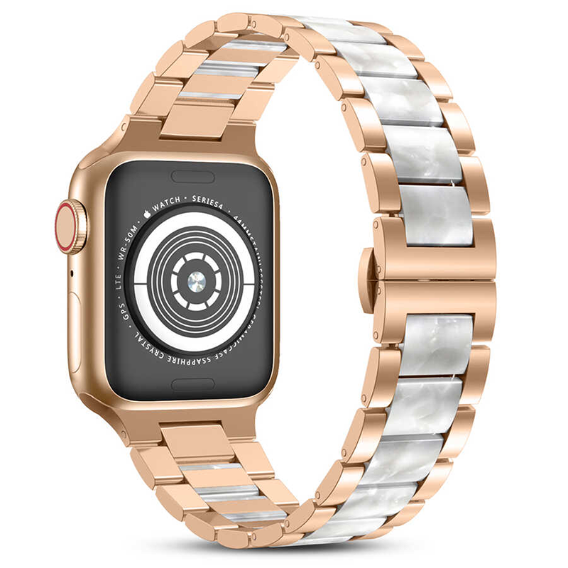 Wiwu Resin Steel Belt For Apple Watch 42 / 44 / 45 / 49Mm - Rose White Smart Watches