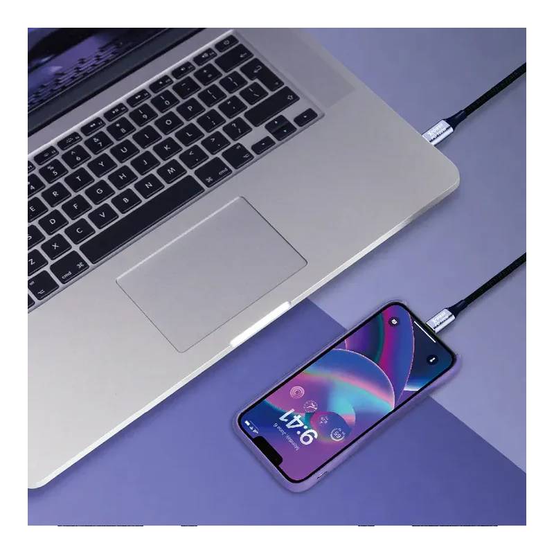 XPower OE100 USB-C Magnetic Absorption Zinc Alloy Sync & Charge Cable - 100W / 1 Meter / Gray