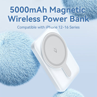 Vention Power Bank 5000mAh Magnetic Wireless (USB-C + USB-C + Wireless) 20W - Black