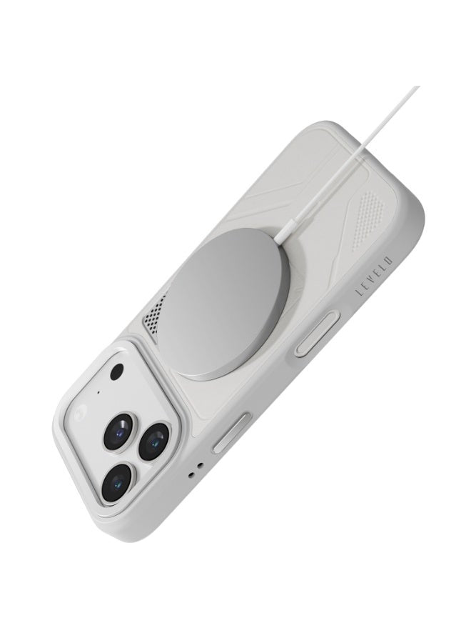 Levelo OPAL MagSafe Hybrid Armor Case For Apple iPhone 18 Pro - Silver
