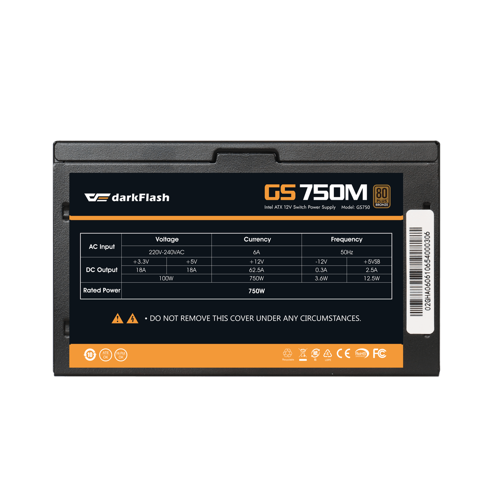 مزود طاقة دارك فلاش GS750M برونزي بكابلات قابلة للفصل بالكامل - 750 واط / أسود