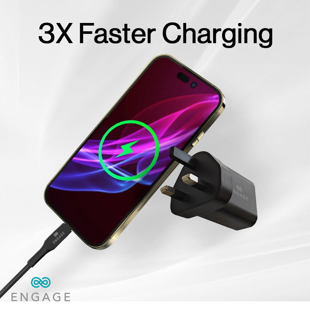 Engage Dual Port C+A 30W Pwr Adapter W/Interchangeable Uk/Eu Plug(8954526522357)