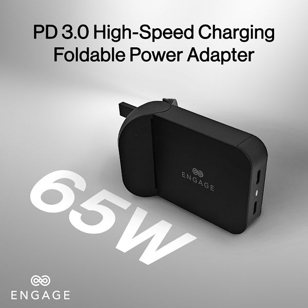 Engage Foldable Dual Usb-C 65W Power Adapter (Tr-344)(8954526522375)