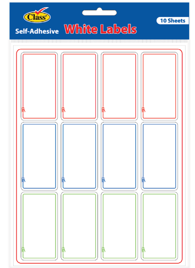Class Label Frame Stickers - 35X65mm / 10 Sheets