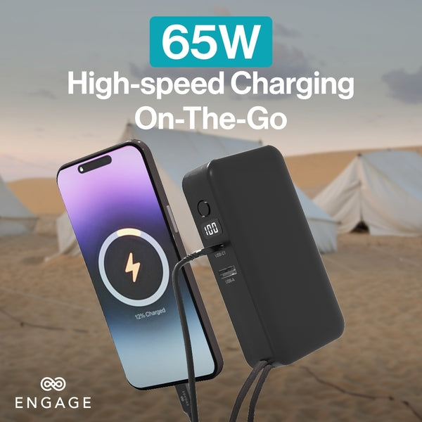 Engage Hybrid 65W Gan Charger Power Bank (10000Mah) - (8954526522444)