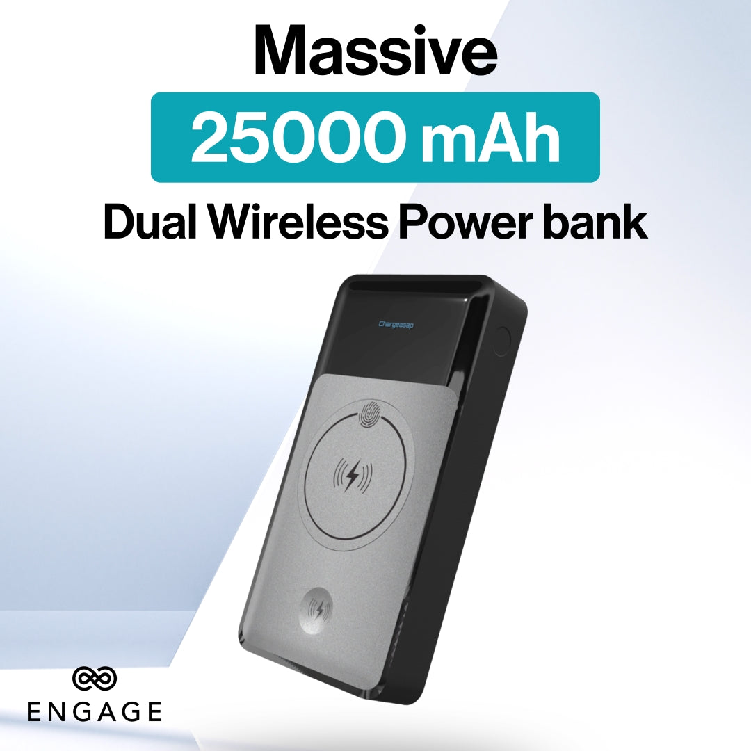Engage Powerbank 25000 Mah ( Dual Wireless / 3 Usb C / 1 Usb A) (280W)