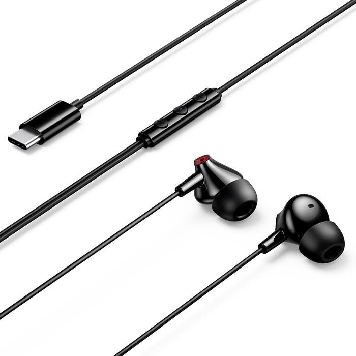 Vention Echo Lite USB-C In-Ear Wired Headphones with DAC Adapter 1.2M - Black