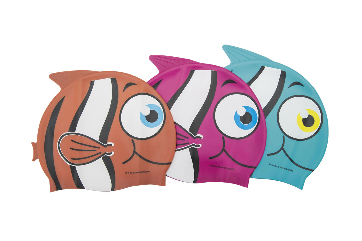 Bestway  Lil' Buddy Swim Cap (Contents:One Swim Cap, 3 Assorted Colors) Age 3+