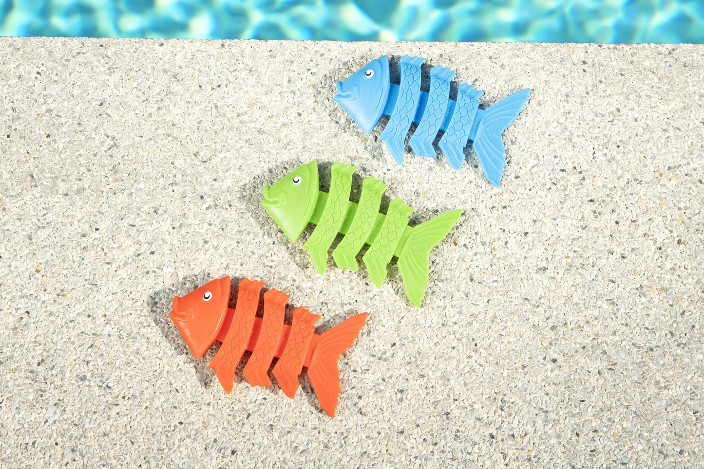 Bestway Squiggle Wiggle Fish Dive Toys (Contents: One Set of Dive Fishes, 3 Assorted Colors) - Age 3+