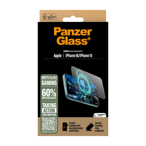 PanzerGlass Ultra-Wide Fit Gaming Screen Protector For Apple iPhone 16 - Clear