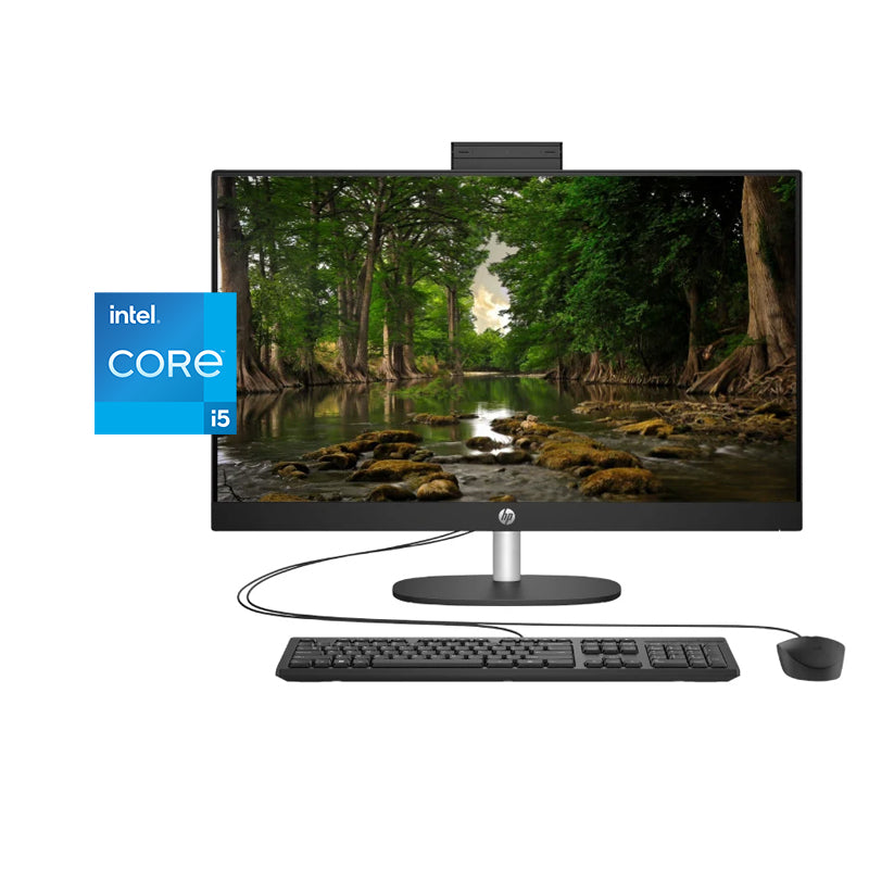 كمبيوتر مكتبي (All-in-One) إتش بي 27-CR0024NE، معالج i5 / ذاكرة وصول عشوائي 8 جيجابايت / محرك اقراص صلبة NVMe M.2 بسعة 512 جيجابايت / مقاس 27 بوصة FHD غير لمسية / دوس (بدون نظام تشغيل) / ضمان سنة واحدة / باللون الأسود جيت