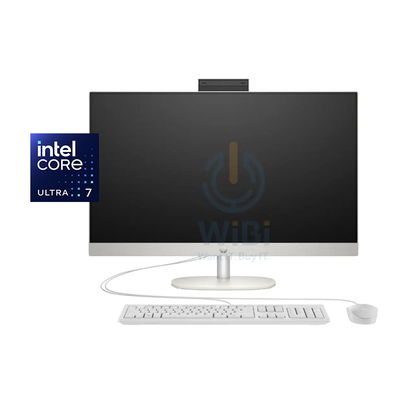 كمبيوتر مكتبي إتش بي 27-CR2047NE الكل في واحد AI PC، معالج ألترا 7 255U، ذاكرة وصول عشوائي 8 جيجابايت، قرص حالة صلبة NVMe M.2 بسعة 512 جيجابايت، شاشة مقاس 27 بوصة FHD غير لمسية، ضمان سنة واحدة، باللون الأبيض الصدفي