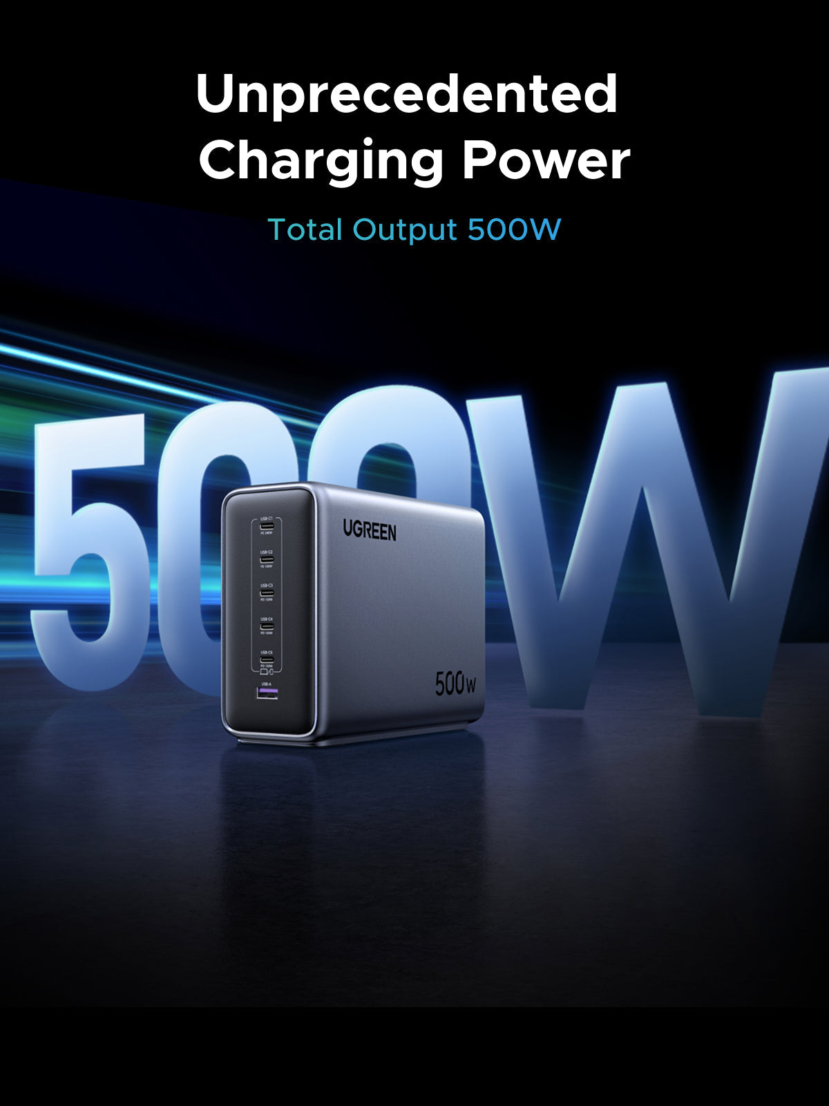 UGREEN GaN Desktop Fast Charger with 6-Port UK - 500W
