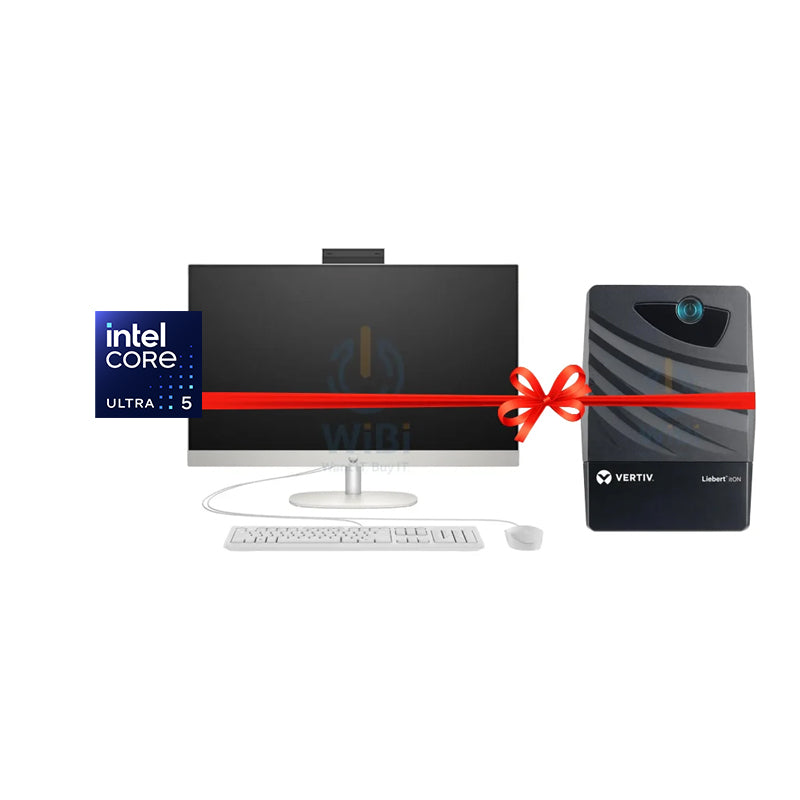 HP 24-CR2010NE AIO AI PC - Intel® Core™ Ultra 5 Processor 225U / 8GB / 512GB (NVMe M.2 SSD) / 23.8" FHD Touch / 1YW / Shell White + Vertiv / Liebert itON 800VA (360W) UPS - Bundle Offer