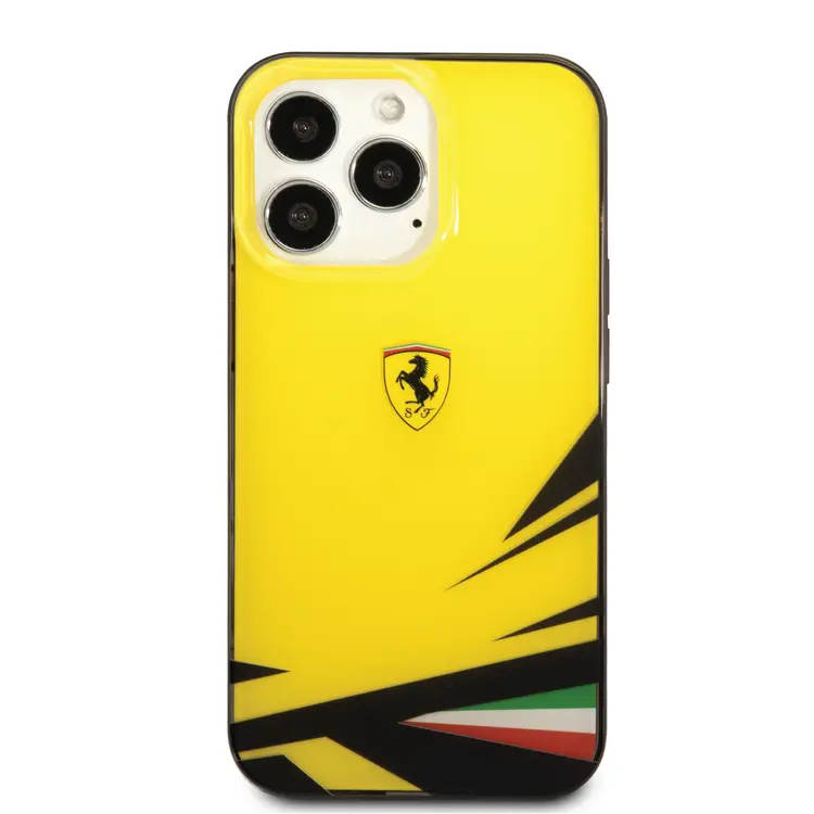 Ferrari iPhone 14 Pro PC/TPU Case with Double Layer Print - Yellow Accessories > Mobiles & Tablets > Mobiles