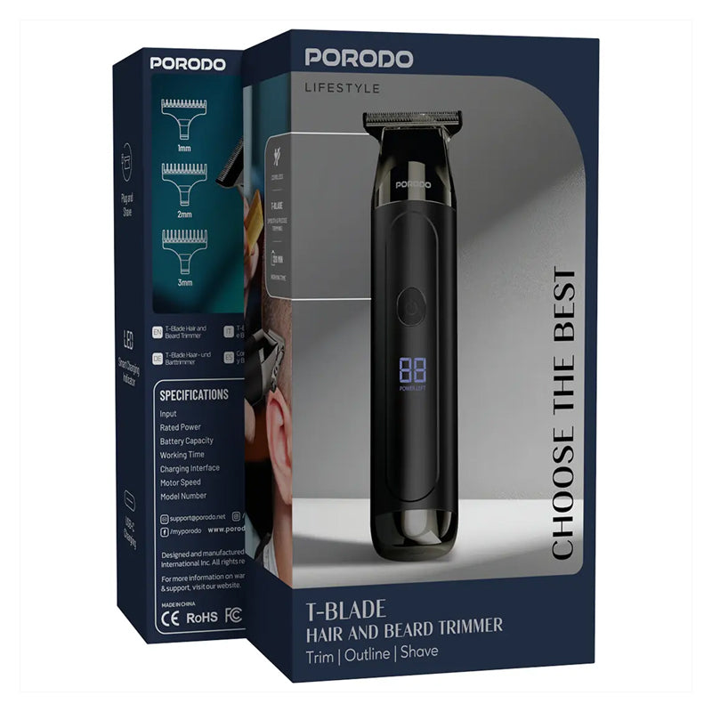 Porodo Lifestyle T-Blade Hair & Beard Trimmer
