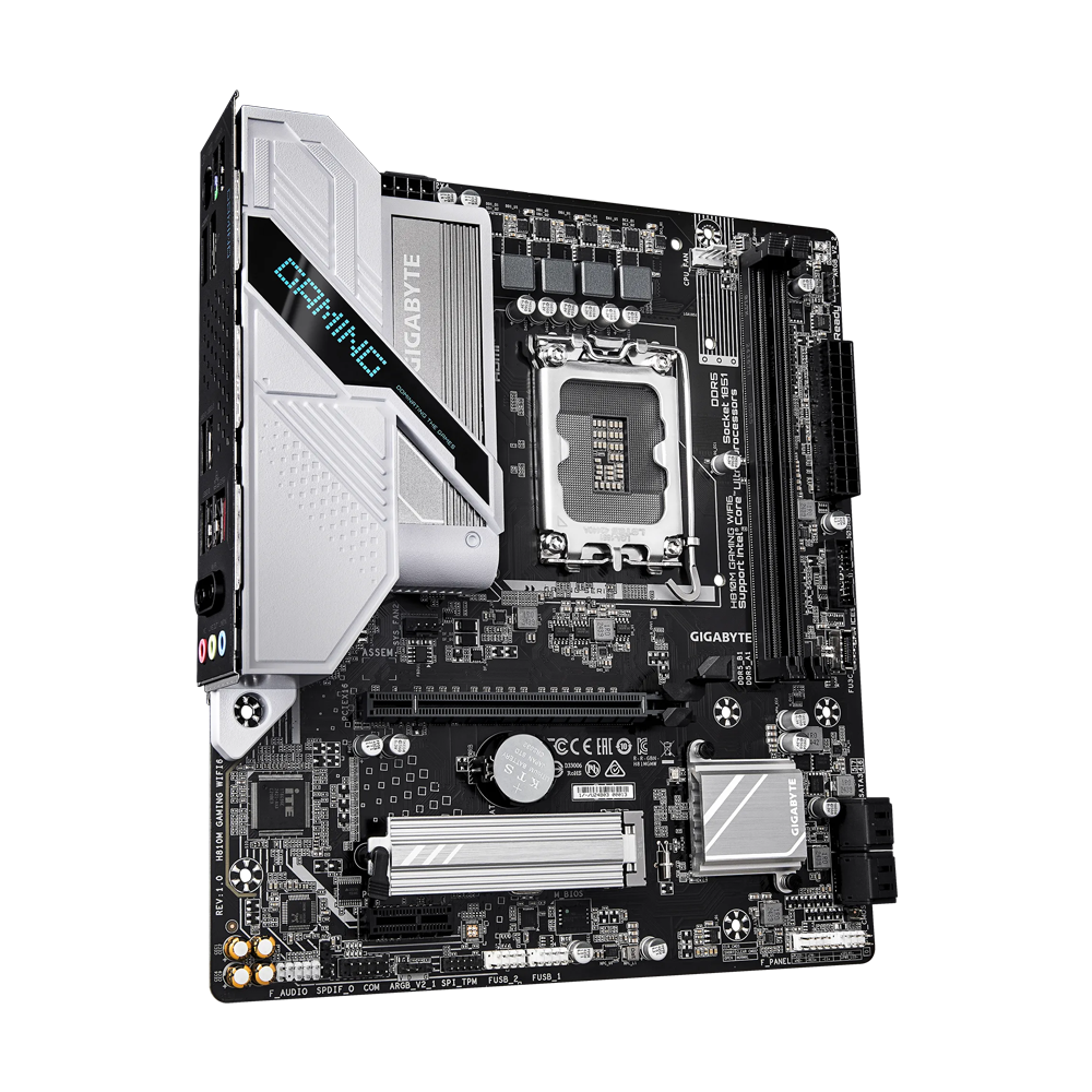 GIGABYTE H810M GAMING Motherboard - DDR5 / Wi-Fi / Bluetooth / HDMI / DisplayPort / USB - Black