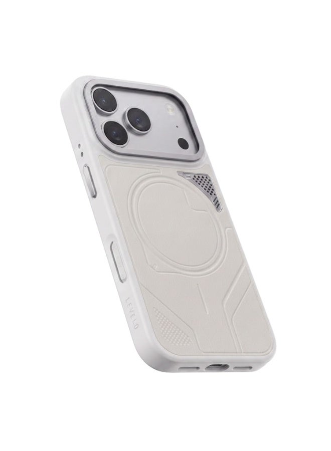 Levelo OPAL MagSafe Hybrid Armor Case For Apple iPhone 18 Pro Max - Silver