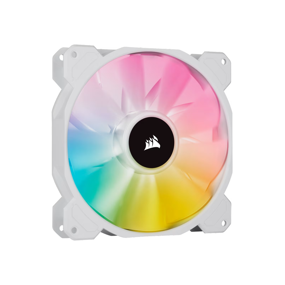CORSAIR iCUE SP140 RGB ELITE Performance PWM Fan Dual Fan Kit With Lighting Node Core - 140mm / White