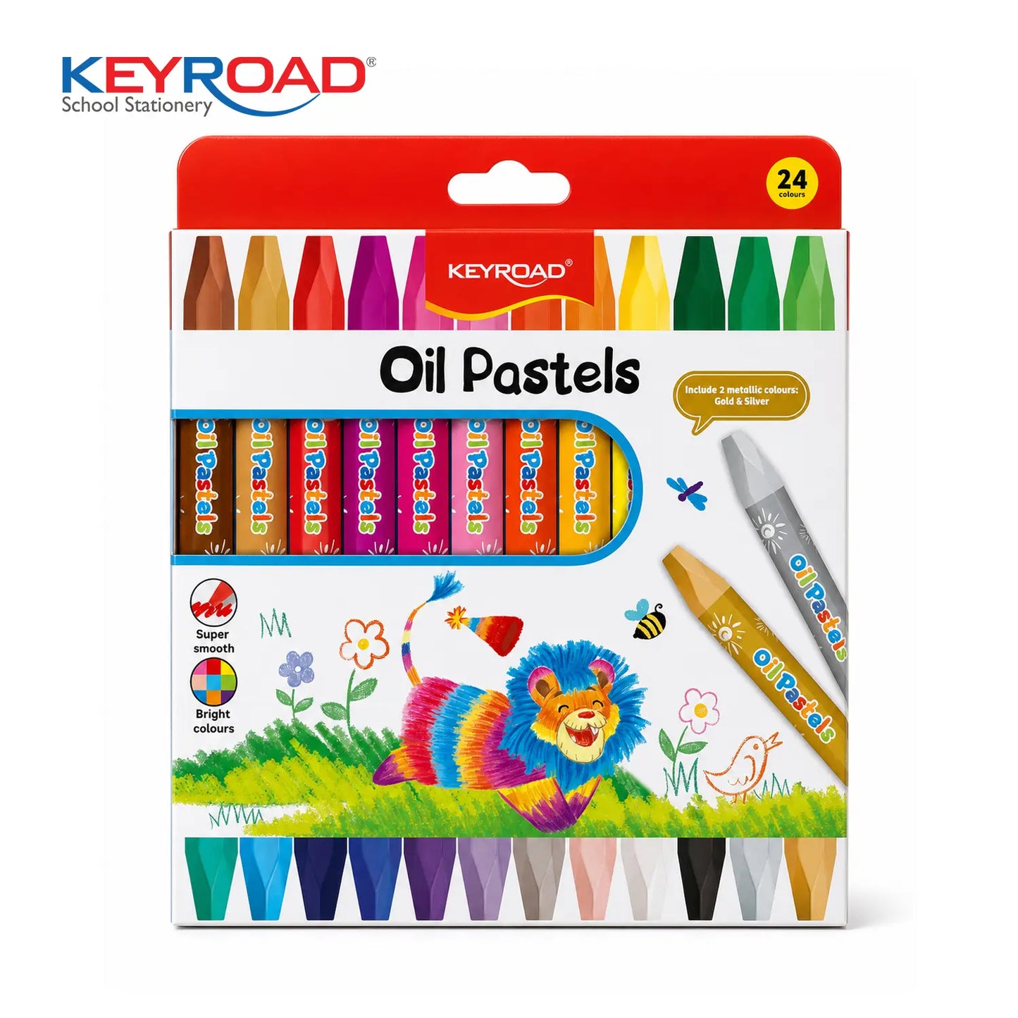 Keyroad Oil Pastel Hexagonal Colors -  12 Pieces / 24 Colors