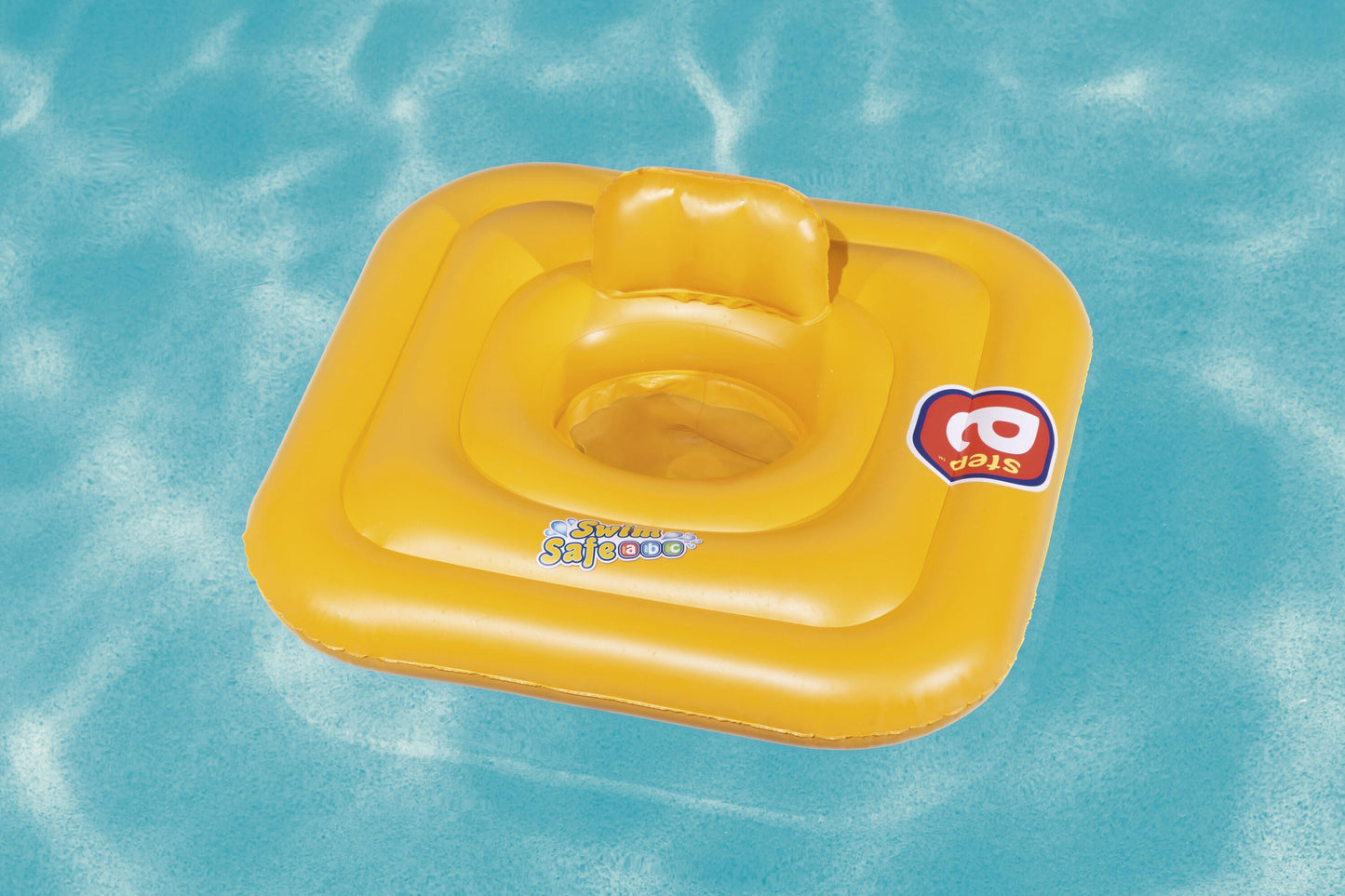 Bestway 76cm x 76cm Wondersplash Square 3-Ring Baby Boat (Contents: 1 Baby Seat) - Age 1-2