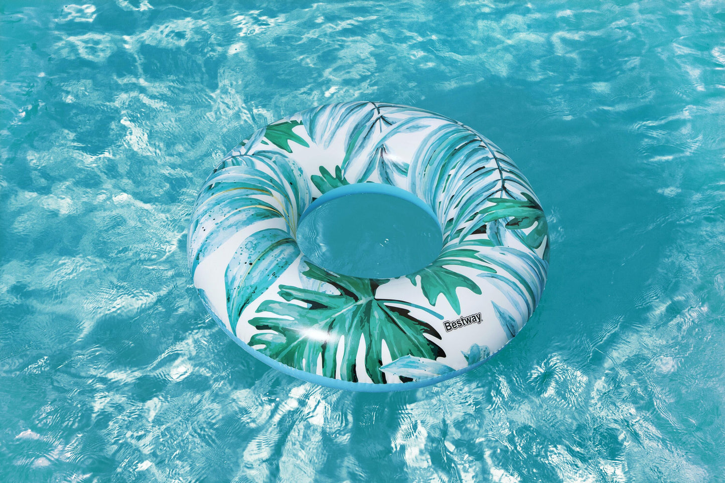 Bestway 1.19m Tropical Palms Swim Tube (1 Swim Tube, Repair Patch) - Age 12+